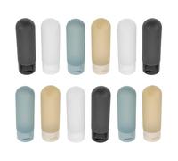 Uonlytech Botellas de Viaje Rellenable 60 Ml 4 Piezas Bolsa Eva, Tubos Suaves sin Fugas para Loción, Champú y Cuidado Piel, Dispensador Portátil para Uso en Viaje y Cosméticos