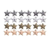 Uonlytech Botones Ajustadores de Cintura para Pantalones Vaqueros Pinzas Metálicas Forma de Estrella Kit de 12 Pares en Plata Dorado Negro y Bronce sin Costuras ni Herramientas