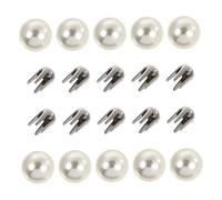 Uonlytech Botones de Perla Cierres de Cuatro Garras para Accesorios de Ropa Diy, 150 Piezas, Color Perla, sin Orificio, Remaches Decorativos para Prendas y Manualidades