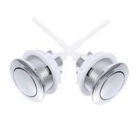 Uonlytech Botones Pulsadores para Inodoro de Plástico Abs, Botón de Reemplazo Ajustable, Cabeza Redonda, 2 Piezas, Compatible Tanque de Baño, Accesorios para Reparación de Cisterna