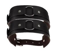 Uonlytech Brazalete de Cuero para Brazo Masculino, Accesorio para Camisa y Complemento para Disfraz Punk, Dos Piezas Soporte para Mangas y Forro Interior en Color Aleatorio