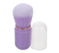 Uonlytech Brocha de Maquillaje Portátil Retráctil para Rubor y Base en Polvo, Pincel Compacto de Cerdas Suaves Color Morado, Adecuado para Retoques de Viaje y Aplicación Facial Precisa