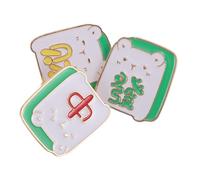 Uonlytech Broche con 3 personajes chinos de Mahjong - Pin de solapa de Mahjong - Joyería china de buena suerte para sombreros, bufandas, ropa, corbatas y mochilas
