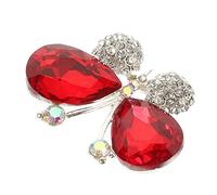 Uonlytech Broche con Pedrería Roja Aplique de Costura Decorativo para Ropa Zapatos y Accesorios Adorno Brillante para Vestidos y Bolsos