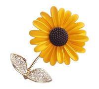 Uonlytech Broche de Girasol de Cobre para Mujer Pin de Solapa Decorativo Prendedor para Abrigo y Chaqueta Accesorio Elegante para Fiesta y Boda Pinza Metálica Fina y Brillante