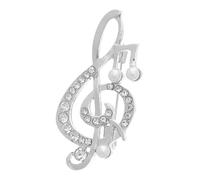 Uonlytech Broche de Nota Musical Perla, Pin de Solapa Plateado, Accesorio Decorativo para Suéter y Chaqueta, 5.5x2.6cm, Cuero Sintético, para Mujer