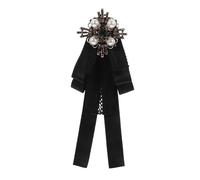 Uonlytech Broche Lazo para Mujer con Perlas Imitación y Encaje Pin Elegante para Solapas Accesorio Ligero y Versátil para Camisas y Eventos Formales