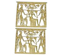 Uonlytech Broche Retro Vintage Brillante de Metal Mate Diseño Templo Egipcio 2 Piezas para Mujer Uso Diario y Eventos Tamaño Pequeño Ligero