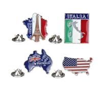 Uonlytech Broches Creativos de Metal Diseño de Edificios Turísticos, Decorativos y Pequeños, para Mujer, Accesorios Vintage para Ropa Casual, Set de 4 Piezas Variadas Estilo Aleatorio
