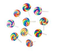 Uonlytech Broches de Piruleta Coloridos y Divertidos, Material Plástico y Metálico, 10 Piezas Surtidas, para Mujer, Decoración de Ropa y Bolsos, Diseño Alegre y Ligero Varios estilos