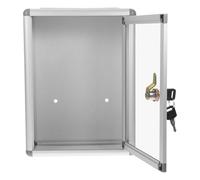 Uonlytech Buzón Colgante de Sugerencias Mediano Transparente Gris Cerradura, Caja de Aleación de Aluminio para Oficina y Fábrica, Contenedor Seguro para Cartas y Tarjetas, Estilo