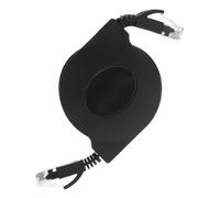 Uonlytech Cable Ethernet Cat6 Retráctil de 2 Metros Negro Diseño Duradero y Conectores de Cobre para Impresoras, Nas y Uso en Laptop o Vacaciones
