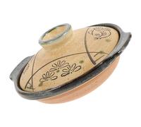 Uonlytech Cacerola de Cerámica Japonesa de 18 CM Resistente al Calor para Estufa Olla para Guisos y Arroz Utensilios de Cocina Domésticos para Sopa y Bibimbap