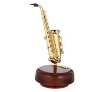 Uonlytech Caja de Música de Plástico Saxofón Giratoria Adorno Musical Creativo para Decoración de Hogar Estilo Retro y Ambiente Artístico