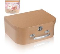 Uonlytech Caja de Obsequio Maletín de Papel Kraft Multifunción, Tamaño Pequeño, Color Marrón Natural, Adecuado para Envolver Joyas y Regalos de Boda, Caja Decorativa para Fiestas y San