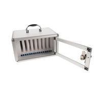 Uonlytech Caja Fuerte Transparente para Teléfono Móvil de Aleación de Aluminio 8 Ranuras con Cerradura Portátil para Aula y Oficina Escolar