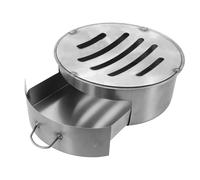 Uonlytech Caja Recolectora de Cenizas para Chimenea y Estufa Rural de Barro, Diseño Fiable, Ajuste Redondo, Material de Hierro Color Plata para Calefacción y Cocina