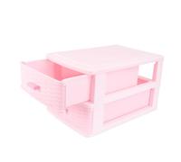 Uonlytech Caja Tipo Cajón de Almacenamiento Multicapa para Dormitorio, Organizador de Cosméticos y Joyas de Plástico Resistente, Tamaño Mediano Rosa 2 Niveles, Adecuado para Tocador y Uso