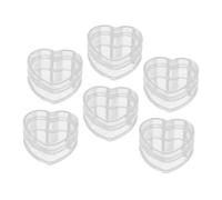Uonlytech Caja Transparente Forma de Corazón Pequeña 85X65X39Mm 6 Unidades para Dulces y Recuerdos Adecuado para Fiestas Bodas y Regalos Obsequios