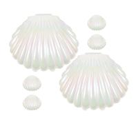 Uonlytech Cajas de Dulces de Conchas Marinas en Tonos Perla para Joyería y Pequeños Objetos, 6 Piezas de Pp Portátiles y Elegantes para Bodas y Fiestas de Halloween