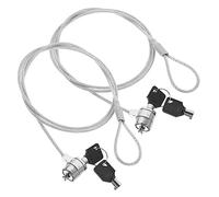 Uonlytech Candado de Cable para Portátil Llave 1,2 M, Kit de Bloqueo Antirrobo 2 Unidades, Accesorio de Seguridad para Computadoras y Monitores, Compatible, Color Negro