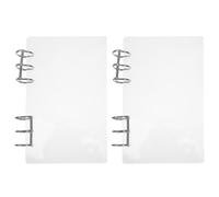 Uonlytech Carpeta Transparente de Acrílico para Sueltas Funda Rígida Recargable con Anillas Metálicas Plateadas Cubierta Organizadora para Cuaderno y Planificador Personal