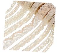 Uonlytech Cinta de Algodón y Encaje Decorativo para Coser Diy, 9 Rollos Multicolor, Ribete de Crochet Vintage, para Vestidos y Cortinas, Manualidades, Bodas y Decoración Festiva