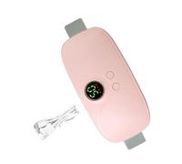 Uonlytech Cinturón Térmico Menstrual Portátil para Aliviar Cólicos Masaje Vibratorio, Calor Constante y Carga Usb, Almohadilla Térmica para Abdomen y Espalda Rosa