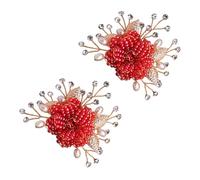 Uonlytech Clips de Aleación para Zapatos de Novia Adornos con Diseño de Flores en Rojo, Fáciles de Usar y Ahorran, Perfectos para Bodas y Decoración Elegante