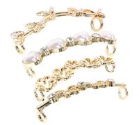 Uonlytech Clips Metálicos Decorativos para Zapatillas Deportivas, 4 Piezas Motivos de Hoja y Perla, Accesorios para Zapatos Casuales, Perfectos para Mujeres Jóvenes y Salidas Informales