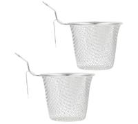 Uonlytech Colador de Acero Inoxidable 304 para Olla Caliente Cesta de Filtro de Malla Metálica 2 Piezas Utensilios de Cocina para Freír y Cocinar Pasta