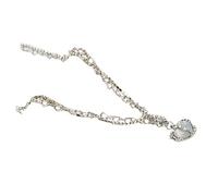 Uonlytech Collar de Mujer Doble Capa con Colgante de Corazón y Circonitas Diseño Único Aleación Duradera para Diversos Estilos y Ocasiones Especiales