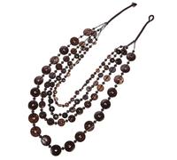 Uonlytech Collar Largo de Cuentas de Madera y Cáscara Natural para Mujer, Hecho a Mano, Estilo Vintage y Único, Accesorio Llamativo para Uso Diario