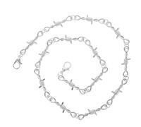 Uonlytech Collar y Pulsera de Espinas Estilo Punk Gótico Cadena de Alambre con Púas para Hombre y Mujer Accesorio Hip Hop para Fiesta y Disfraz