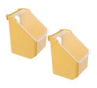 Uonlytech Comedero Colgante de Plástico para Palomas y Pájaros Pequeños Almacenamiento de Alimento en Color Caqui y Fácil Instalación Pack de 2 para Jaulas y Palomares