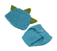 Uonlytech Conjunto De Punto De Dinosaurio Accesorios para Fotografía De Recién Nacidos para Sesión De Fotos Gorro y Pantalón Ganchillo Suave