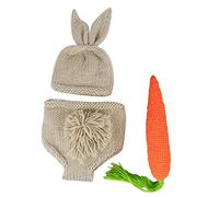 Uonlytech Conjunto de Suéter de Traje de Conejito para Sesión de Fotos de Recién Nacido Pantalón de Gorro de Crochet para Niño y Niña para Fotos de Recién Nacido