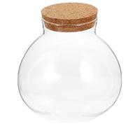 Uonlytech Contenedor para Plantas de Musgo de Vidrio Tapón de Corcho 10X11 CM, Botella Multiusos para Manualidades y Decoración en Dormitorios y Salas de Estar