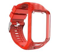 Uonlytech Correa de Repuesto para Reloj Inteligente de Silicona 2/3 Color Rojo con Botones Completos
