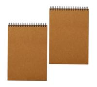 Uonlytech Cuadernos de Bocetos en Espiral Bloc de Notas de Escritura A5 Papel Marrón 2piezas para Dibujar Estilo Simple y Moderno para Clase y Hogar