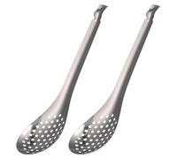 Uonlytech Cucharas Coladoras Pequeñas de Acero Inoxidable 304 Cuchara Coladora de Malla Fina Ranurada para Cocina Utensilios para Escurrir Pasta y Caviar 2 Piezas Ideales para Uso