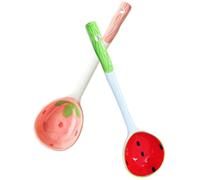 Uonlytech Cucharas de Cerámica para Postre Diseño de Fruta, Paquete de 2 Piezas, Ligeras y Fáciles de Limpiar, Ideales para Hogar y Restaurante Varios estilos