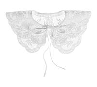 Uonlytech Cuello Falso Bordado Encaje Blanco Desmontable para Mujer, Accesorio Decorativo de Ropa, 1 Pieza, Diseño Transpirable Adecuado para Blusas, Camisas y Suéteres