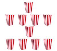 Uonlytech de Palomitas de Maíz Estilo Clásico Diseño de Rayas Rojas de Papel 10 Cajas Pequeñas y Funcional Recipiente para Fiestas y Cine