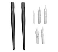 Uonlytech de Portalápices de Plástico y Metal Juego de 2 Sets 12 Piezas Fácil de Usar y Reemplazar para Dibujo Cómico Adecuado para Estudiantes y Artistas