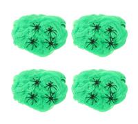 Uonlytech Decoración de Halloween Telaraña Artificial Verde de Poliéster, Diseño Realista y Delicado, Fácil de Usar y Cómoda para Fiestas y Actuaciones en Escenario