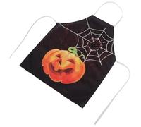 Uonlytech Delantal Decorativo de Halloween para Cocina Estampado de Calabaza y Castillo, Algodón y Lino Transpirable Correa Ajustable para Tareas del Hogar