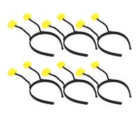 Uonlytech Diadema de Bolas de Pelo para Niñas 6 Piezas, Diadema Festival Pompones Amarillos Estilo Insecto, Accesorios Creativos para Fiesta, Cosplay y Cumpleaños
