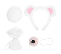 Uonlytech Diadema De Oso De Dibujos Animados Accesorio De Cosplay Adornos Para El Cabello Cosplay De Animales Bears Ears Diadema Accesorios De Disfraces White