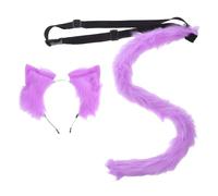 Uonlytech Diadema y Rabo con Orejas de Gato Realistas Accesorio Cosplay Ligero y Suave para Mujeres Fiestas y Eventos Temáticos